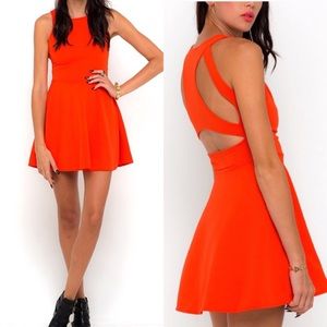 Motel Rocks ASOS Skater Dress in Orange 🍊